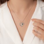Personalised Rose Cross Heart-shaped Micro-Carved Photo Projection Necklace Birthday Anniversary Gift for Woman