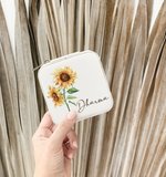 Joyero Floral Personalizado Nacimiento Flor Joyero de Viaje con Nombre Aficionado a la Jardinería Floristería Accesorio Boda Cumpleaños Regalo de Navi