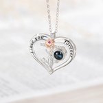 Personalised Rose Cross Heart-shaped Micro-Carved Photo Projection Necklace Birthday Anniversary Gift for Woman