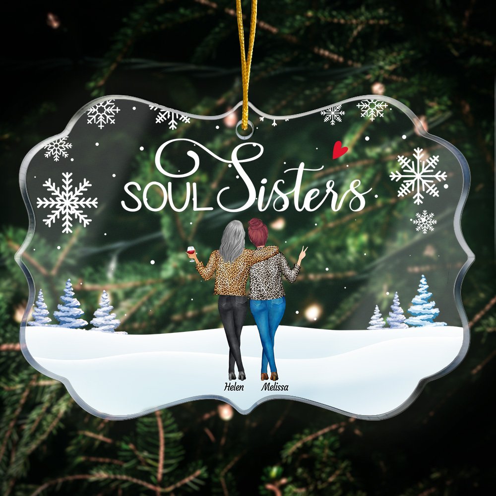Personlig Soul Sisters Dricker med mina vänner Oregelbunden form akrylprydnad Party födelsedagspresent för bestie 2