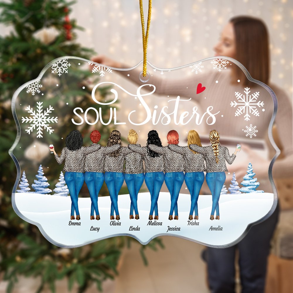 Personlig Soul Sisters Dricker med mina vänner Oregelbunden form akrylprydnad Party födelsedagspresent för bestie 4