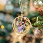 Personalisierte Foto Sport Volleyball Holz Ornament mit Namen Weihnachtsgeschenk für Sportler Volleyball-Liebhaber