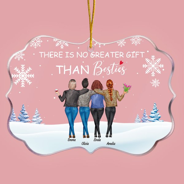 Personalized There Is No Greater Gift Than Besties Winter Theme Irregular Shape Acrylic Ornament Birthday Gift for Best Friends