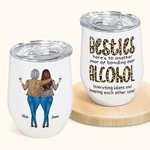 Personalised Besties Alcohol Tolerating Bonding Over 12oz Wine Tumbler Friennship Birthday Gift for Friends