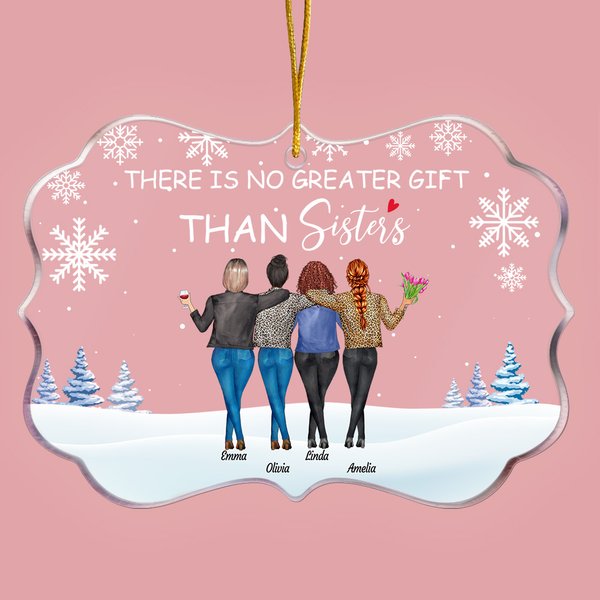 Personalized There Is No Greater Gift Than Sisters Irregular Shape Acrylic Ornament Snowflake Element Decoration Birthday Gift for Bestie