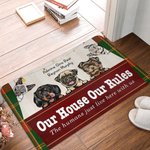 Personalised My House My Rules Cute Dog Cat Door Mat Home Decoration Gift for Pet Lover Owner