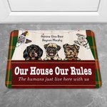 Personalised My House My Rules Cute Dog Cat Door Mat Home Decoration Gift for Pet Lover Owner