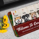 Personalized Welcome To Our House The Humans Just Live Here Door Mat  Birthday Christmas Gift for Dog Cat Lover