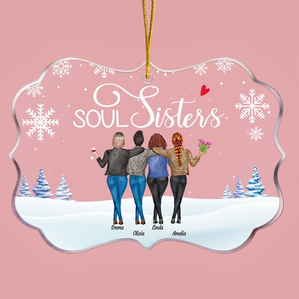Personlig Soul Sisters Dricker med mina vänner Oregelbunden form akrylprydnad Party födelsedagspresent för bestie