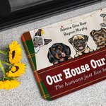 Personalised My House My Rules Cute Dog Cat Door Mat Home Decoration Gift for Pet Lover Owner