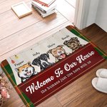 Personalized Welcome To Our House The Humans Just Live Here Door Mat  Birthday Christmas Gift for Dog Cat Lover