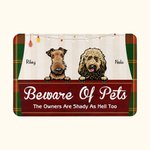 Personlig Beware of Pets Citat Färgglada belysningselement Dörrmatta Heminredning Födelsedag julklapp för hundkattälskare