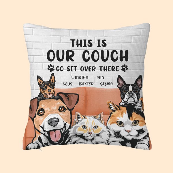 Personlig kjæledyrfest Dette er min sofa Gå og sett deg der borte kaste putetrekk hjem sofa dekorasjon bursdagsgave til katt hundelsker