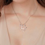 Personalizado Gothic Devil Heart Collar Colgante con Nombre Zircon Statement Jewelry Unique Birthday Gift for Her