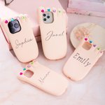Personalised Funny 3D Foot Shaped Phone Case Cute Phone Accessory with Name and Heart Shape Rhinestone Birthday Gift for Her