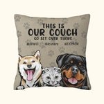 Personalised This Is My Couch Go Sit Over There Paw Print Throw Pillow Cover Cute Dog Cat Home Decoration Birthday Gift for Pet Lover Owner
