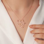 Personalizado Gothic Devil Heart Collar Colgante con Nombre Zircon Statement Jewelry Unique Birthday Gift for Her