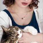 Personalisierte verspielte Katze Foto Projektion Halskette mit Ich liebe dich in 100 Sprachen und Name Geburtstag Memorial Geschenk für Katzenliebhabe