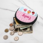 Personalized Colourful Butterflies Cupcakes Kids Coin Wallet with Name Birthday Gift for Girls
