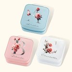 Spersonalizowane podróżne pudełko na biżuterię Rose Butterfly Przenośne etui z inicjałem i imieniem Prezent urodzinowy na Walentynki dla kobiet i dziewcząt