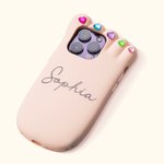 Personalised Funny 3D Foot Shaped Phone Case Cute Phone Accessory with Name and Heart Shape Rhinestone Birthday Gift for Her