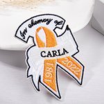 Personnalisé en mémoire de Patches de ruban avec nom brodé et année pour sac de veste Memorial Sympathie cadeau pour la famille