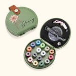 Personalized Birth Flower Portable Sewing Kit Set Storage Box with Name Birthday Gift for Tailor Lover