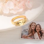 Personlig evighetsring med to fødselsblomster Kvinner Zirkon smykker Valentinsdag bursdagsgave til par beste venn