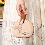 Personalized Birth Flower Portable Sewing Kit Set Storage Box with Name Birthday Gift for Tailor Lover