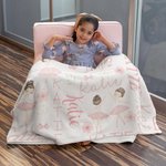 Gepersonaliseerd Schattig Roze Ballet Meisjes Zacht Deken Met Naam Verjaardagscadeau voor Kleine Meisjes Ballerina Dansliefhebber