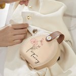 Personalized Birth Flower Portable Sewing Kit Set Storage Box with Name Birthday Gift for Tailor Lover