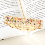 Segnalibro in metallo personalizzato Nana's Garden Birth Flower con nome inciso Regalo per la festa della mamma per la nonna madre amante dei libri