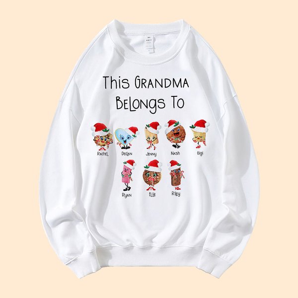 Personalized Cartoon Biscuit T-shirt Sweatshirt with Name and Title Family Biscuit Characters Costume Gift for Dad Mom Grandparents Bakery Lover