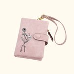 Portafoglio in pelle personalizzato trifoglio nascita fiore con nome regalo di compleanno per la donna