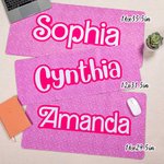 Tapis de souris personnalisé antidérapant Mode Rose avec nom Accessoire de bureau Cadeau pour elle