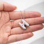 Personalised Bubble Letter Balloon 3D Necklace Initial Alphabet Birthday Valentine's Day Jewellery for Women Girls