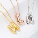 Personalised Bubble Letter Balloon 3D Necklace Initial Alphabet Birthday Valentine's Day Jewellery for Women Girls