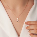 Personalised Bubble Letter Balloon 3D Necklace Initial Alphabet Birthday Valentine's Day Jewellery for Women Girls