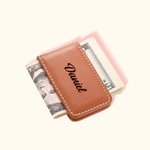Personalisierte Leder magnetische Geldklammer mit eingraviertem Namen und Buchstaben Geburtstag Valentinstag Vatertag Geschenk für Ehemann Freund Papa