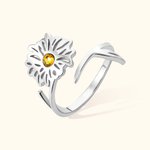Personlig fødselsblomstring med fødselsstein Justerbare smykker Jubileum Bursdagsgave til henne