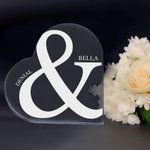 Personalized Heart-Shaped Acrylic Plaque with & and Two Names Anniversary Gift for Couple