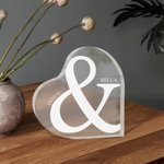 Personalized Heart-Shaped Acrylic Plaque with & and Two Names Anniversary Gift for Couple