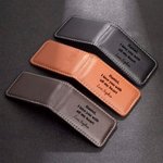 Fermasoldi magnetico in pelle personalizzato con testo Compleanno San Valentino Regalo per la festa del papà per il marito Fidanzato Papà