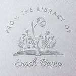 Tampon à Gaufrer Personnalisé avec Nom et Motif Gaufreuse à Thème Fleur et Livres Cadeau Anniversaire pour Amoureux de Lecture