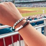 Personalized Handmade Baseball Adjustable Bead Bracelet with Name Sport Theme Team Spirit Birthday Gift for Kids Teen