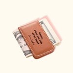 Fermasoldi magnetico in pelle personalizzato con testo Compleanno San Valentino Regalo per la festa del papà per il marito Fidanzato Papà