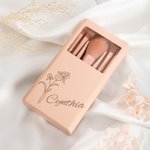 Set di pennelli per il trucco personalizzato da 5 pezzi con organizer per pennelli e specchio per donne e ragazze