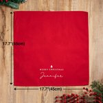 Personalized 100% Cotton Merry Christmas Burgundy Reusable Table Napkin with Name  Table Decor Christmas Gift for Family