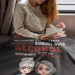 Henkilökohtainen Tässä on toinen vuosi Bonding yli alkoholin Fleece Sherpa peitto syntymäpäivä joululahja parhaalle ystävälle