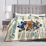 Personalized I Love You Forever and Always Butterfly Family Soft Fleece Blanket with Name Birthday Gift for Grandma Granddaughter
